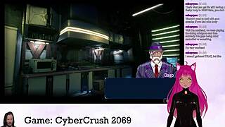 Vtuber Lewdneko Plays Cybercrush 2069 Part 1 With Big Tits And Anime Style