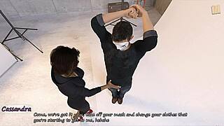 sexy brunette cassie poses for cash in big city hentai