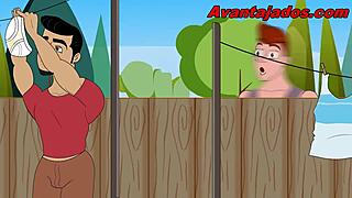 Dreamy Brazilian Neighbor in Wild Gay Cartoon Action