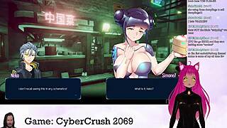 Vtuber Lewdneko Plays Cybercrush 2069 Part 1 With Big Tits And Anime Style