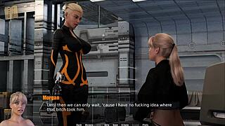 Big tits bouncing while playing a space game
