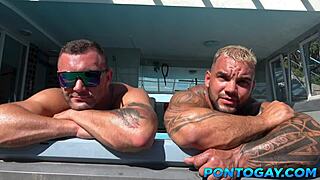 Gay daddy craving action, taking big rods from two hot young studs, wanna watch?