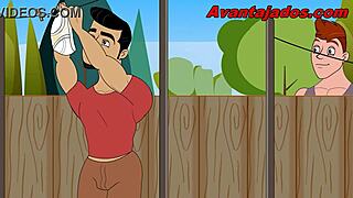 Dreamy Brazilian Neighbor in Wild Gay Cartoon Action