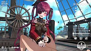 Sailor babe gets fucked by horny captain in hentai game