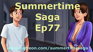 I’m hooked on Summertime Saga 77, watching that brunette with small tits in hentai action.