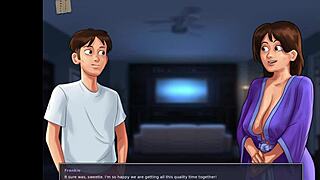 I’m hooked on Summertime Saga 77, watching that brunette with small tits in hentai action.