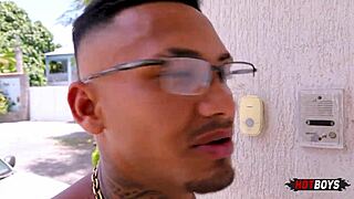 Young neighbor's tattooed body gets penetrated by a big cock