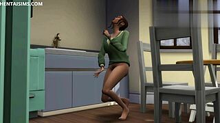 Holy! Teen Catches BBC Roommate Naked and Bangs Him in Kitchen!