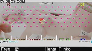 exploring hentai plinko with cartoon characters in emotional anime style