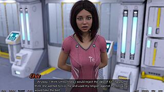 hey, stranded in space with big boobs milf stretching out?