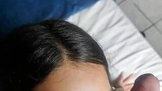 Lunah Blanc moans while swallowing and riding