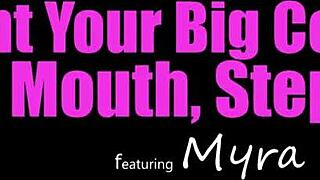 redhead bratty myra moans uncovers stepbro's hidden monster cock