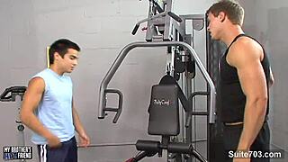 dude, these hot gays are banging hard in the gym locker room!