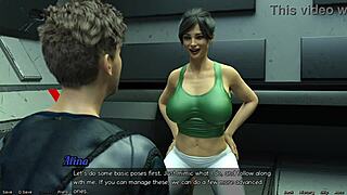 yo, check this hot yoga sesh with a big tits milf in space!