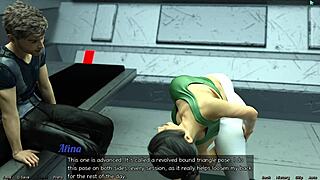 yo, check this hot yoga sesh with a big tits milf in space!