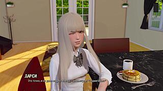 Horny teacher in 3d cartoon gets clothes ripped in wild scene