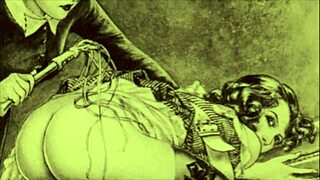 Vintage erotične risbe prikazujejo klasični anime slog v retro hentai