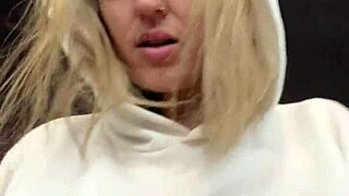 Horny Girl at Gym Shows Sweaty Hard Nipples Through Transparent Shirt