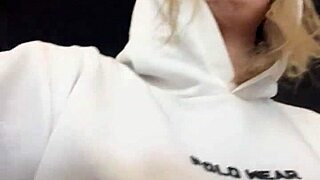 Horny Girl at Gym Shows Sweaty Hard Nipples Through Transparent Shirt