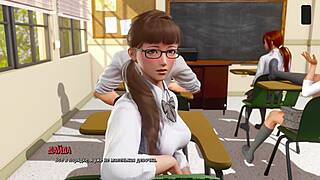 Horny teacher in 3d cartoon gets clothes ripped in wild scene