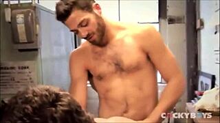 Can this pierced model handle being ass-fucked by two cocks in a hardcore gay threesome?