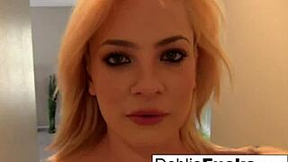 blonde babe dahlia sky masturbates solo in big house