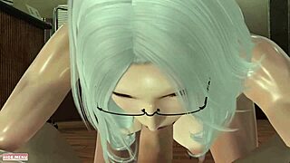 Curvy librarian in 3D cartoon sucks huge monster cock in episode 3