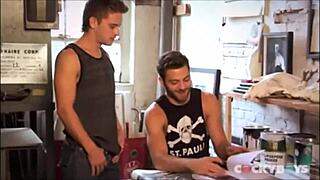 Can this pierced model handle being ass-fucked by two cocks in a hardcore gay threesome?