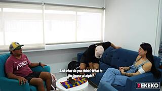 flashing huge tits to seduce my hermanastro’s gay friend at home. alone and wild!