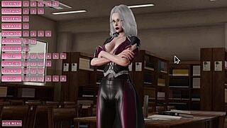 Curvy librarian in 3D cartoon sucks huge monster cock in episode 3