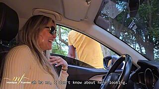 Colombian Big Tit Milf Snags BBC Stranger for Hot Car Ride!