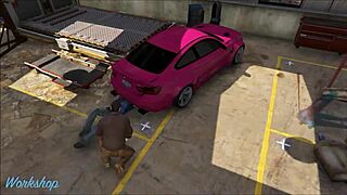 i watch cristina get serviced by two mechanics in workshop