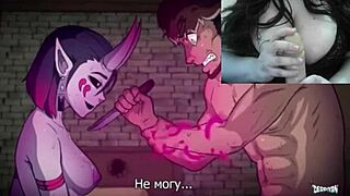 Oiled up BBW gets dominated by a horny demon girl