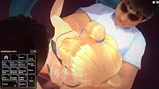 blonde girl having a lot of fun in wild hentai anime scenes with steamy twists