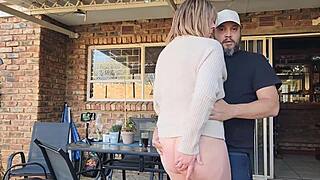 Mutual Masturbation with Neighbor's Wife. Outdoor Creampie Seals the Deal