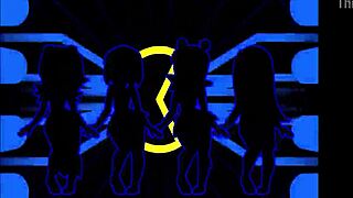 Pacman Ghost Girls Dancing in 3 Phases 1080p Anime.