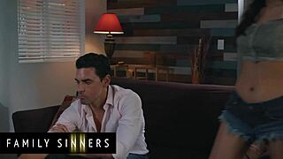 Sexy Brunette Sucks Step Dad’s Huge Shaft