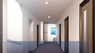 in secret stay home ep 2, shes suckin me off under the table while we play games, its so hot in this hentai anime