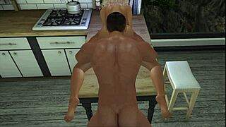 Hentai Cartoon Anime Character Getting Dinner Ready in the Kitchen