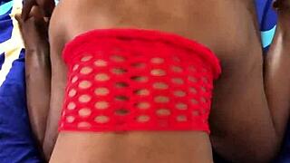 hot black babe pounded doggystyle, her moans drive me crazy