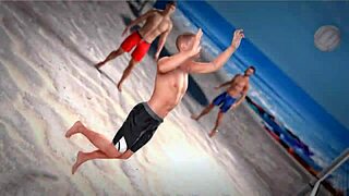 Beauty And The Thug Play With A Beach Ball Topless