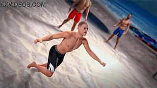 Beauty And The Thug Play With A Beach Ball Topless