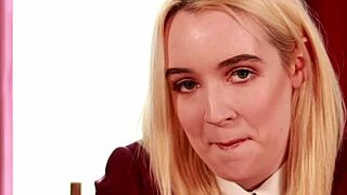 I’m a British student giving upskirt jerk-off instructions just for you. Watch my curvy body tease!