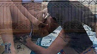 my friend left her boyfriend and we hung out in the pool to get back at him