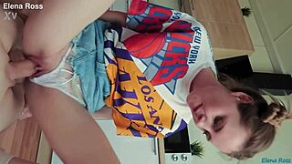 Intense Step Sister Workout! Petite Elena Ross Gives Hardcore Handjob and Blowjob with Cum in Mouth in Trailer.