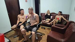 friends started video game but ended with anal sex and big cock fucking.