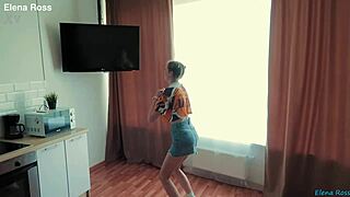 Intense Step Sister Workout! Petite Elena Ross Gives Hardcore Handjob and Blowjob with Cum in Mouth in Trailer.