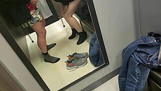 Slutty Kiwi milf banged hard in store changing room