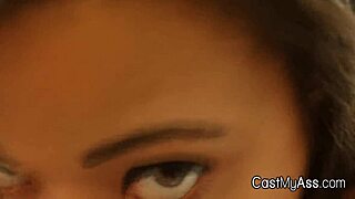 Perky Ebony Teen 18+ Amateur BLOWS In G-String