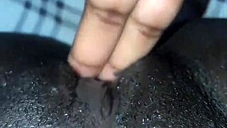 black wet pussy feels so good masturbating alone